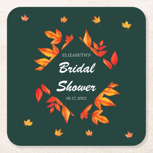 De rustieke herfstbladeren van Vrijgezellenfeest Kartonnen Onderzetters (Voorkant)
