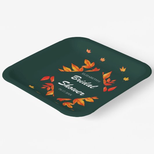 De rustieke herfstbladeren van Vrijgezellenfeest Papieren Bordje (Gebogen)