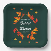 De rustieke herfstbladeren van Vrijgezellenfeest Papieren Bordje (Voorkant)
