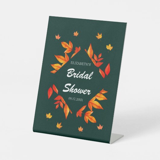 De rustieke herfstbladeren van Vrijgezellenfeest Reclamebord Met Voetstuk (Voorkant)