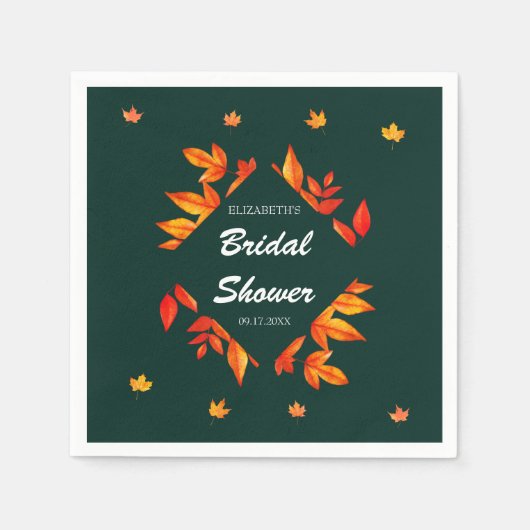 De rustieke herfstbladeren van Vrijgezellenfeest Servet (Voorkant)