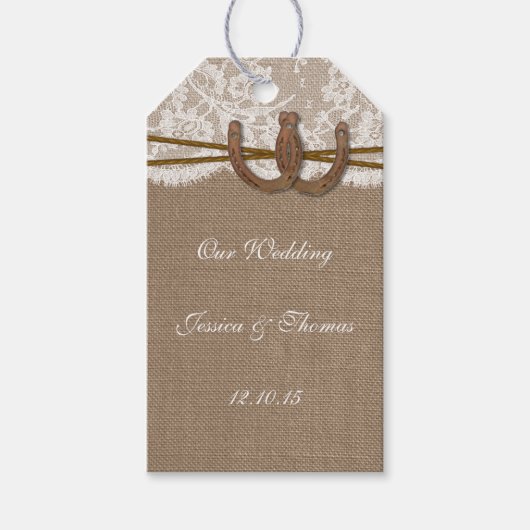 De rustieke Hoefijzer Collectie Labels Cadeaulabel (Voorkant)