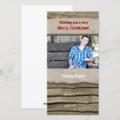 De rustieke Houten Kaart van de Foto van Kerstmis (Voorkant / Achterkant)