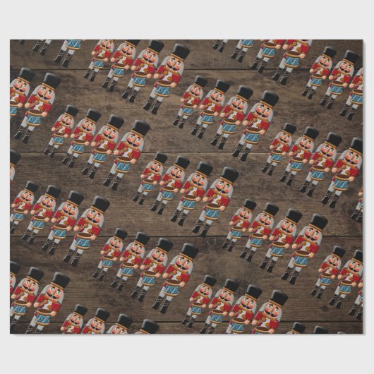 De rustieke Houten Notekraker van Kerstmis van het Cadeaupapier (Vlak)