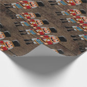 De rustieke Houten Notekraker van Kerstmis van het Cadeaupapier (Hoek)