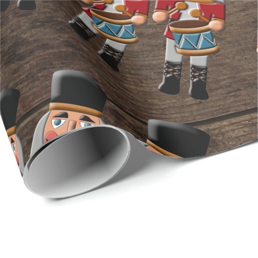 De rustieke Houten Notekraker van Kerstmis van het Cadeaupapier (Rol Hoek)