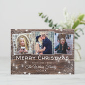 De rustieke Houten Plaid van de Kruiken van de Feestdagenkaart (Staand voorkant)