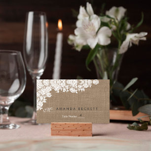 De Rustieke Jute & Antieke Witte Kant Collectie Plaatskaartje