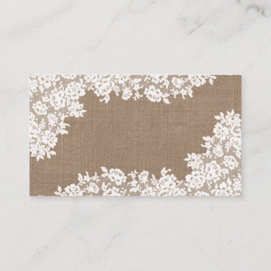 De Rustieke Jute & Antieke Witte Kant Collectie Plaatskaartje (Achterkant)