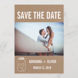 De rustieke Kruik van de Metselaar van het Hart Save The Date