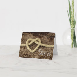 De Rustieke Liefde van de Kabel van het Hart van Feestdagen Kaart