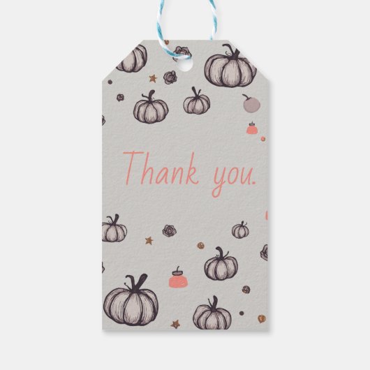 De rustieke pompoen cadeaulabel (Achterkant)