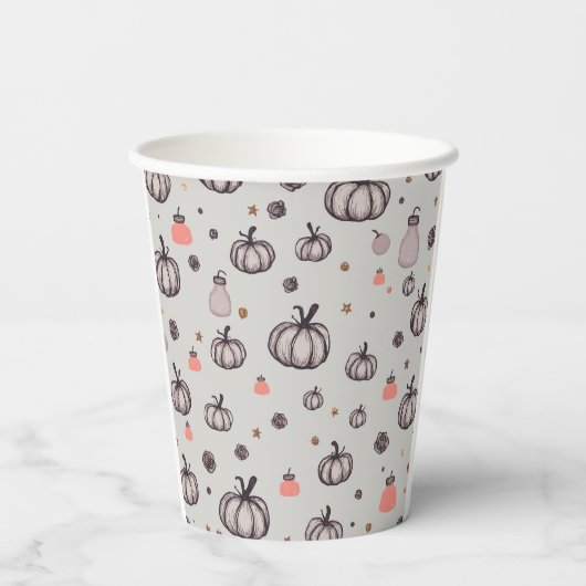 De rustieke pompoen papieren bekers (Achterkant)