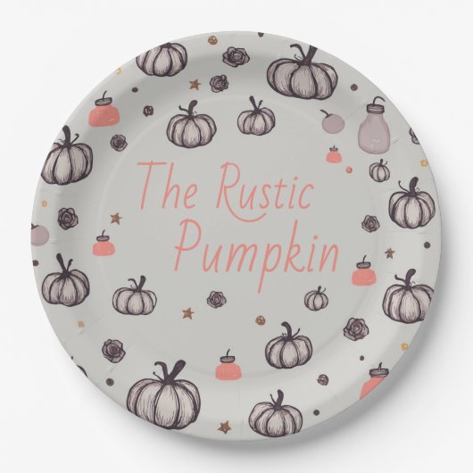De rustieke pompoen papieren bordje (Voorkant)