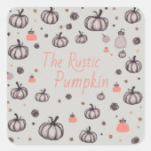 De rustieke pompoen vierkante sticker (Voorkant)