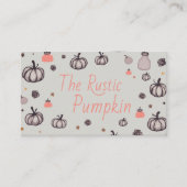 De rustieke pompoen visitekaartje (Voorkant)