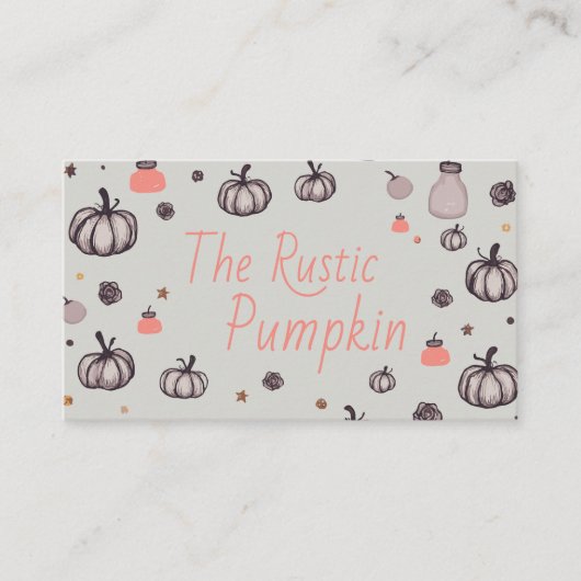 De rustieke pompoen visitekaartje (Voorkant)
