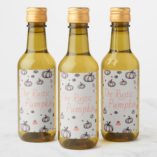De rustieke pompoen wijn etiket (Flessen)