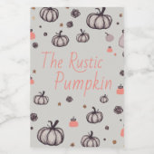 De rustieke pompoen wijn etiket (Enkel label)