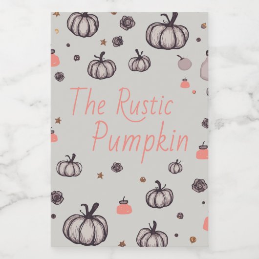 De rustieke pompoen wijn etiket (Enkel label)