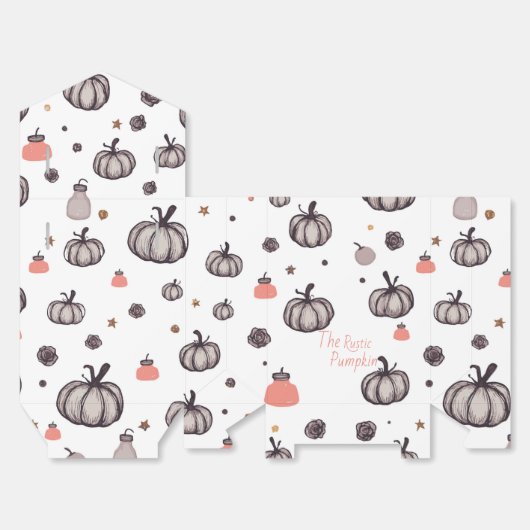 De rustieke pompoen (wit) bedankdoosjes (Ongevouwen)