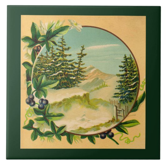 De rustieke Scène van de Berg Tegeltje (Voorkant)