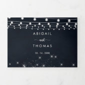 De rustieke String Lights Trifold van Bruiloft Drieluik Uitnodiging (Cover)