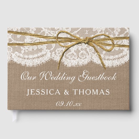De Rustieke Touw Boog Trouwcollectie Gastenboek (Voorkant)
