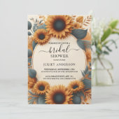 De rustieke tuin groen zonnebloem Vrijgezellenfees Kaart (Staand voorkant)