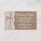 De rustieke Twine Bow Bruiloft Collectie Website Informatiekaartje (Voorkant)