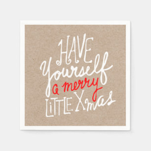 De rustieke Vrolijke Typografie van Kraftpapier Servetten