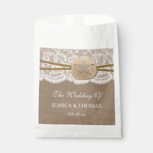 De Rustieke Zanddollar Strand Bruiloft Collectie Bedankzakje (Voorkant)