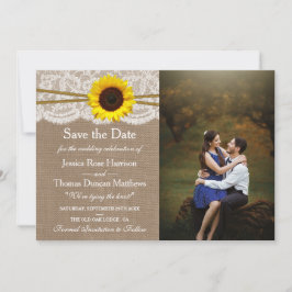 De rustieke Zonnebloem Bruiloft Collectie Foto Save The Date