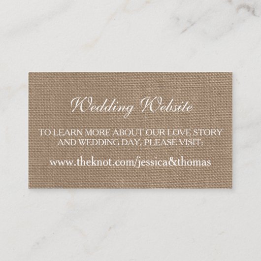 De rustieke Zonnebloem Bruiloft Collectie Website Informatiekaartje (Achterkant)