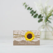 De rustieke Zonnebloem Bruiloft Collectie Website Informatiekaartje (Staand voorkant)