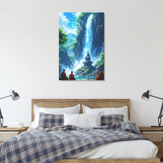 De rustige beklimming van de monniken canvas afdruk (Insitu (Slaapkamer))