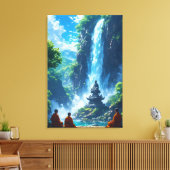 De rustige beklimming van de monniken canvas afdruk (Insitu (Woonkamer))