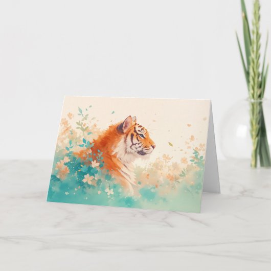 De rustige blik van een majestueuze tijger kaart (Voorkant)