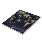 De rustige Japanse kunst van Wisteria boom met bl Tegeltje (Zijkant)