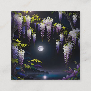 De rustige Japanse kunst van Wisteria boom met bl Vierkante Visitekaartje