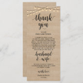 De rustige lichten van het Koord, Plaats die Dank  Programmakaart (Voorkant / Achterkant)