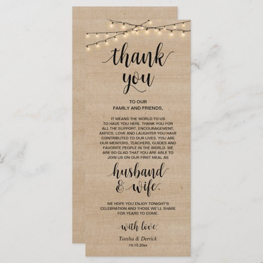 De rustige lichten van het Koord, Plaats die Dank  Programmakaart (Voorkant / Achterkant)