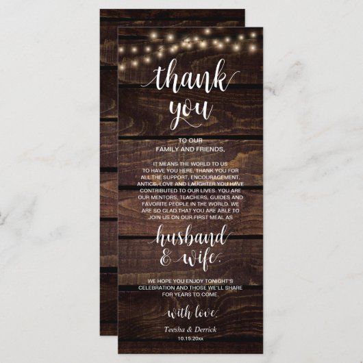 De rustige lichten van het Koord, Plaats die Dank  Programmakaart (Voorkant / Achterkant)