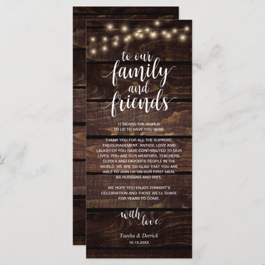 De rustige lichten van het Koord, Plaats die Dank  Programmakaart (Voorkant / Achterkant)