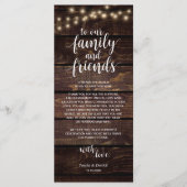 De rustige lichten van het Koord, Plaats die Dank  Programmakaart (Voorkant)