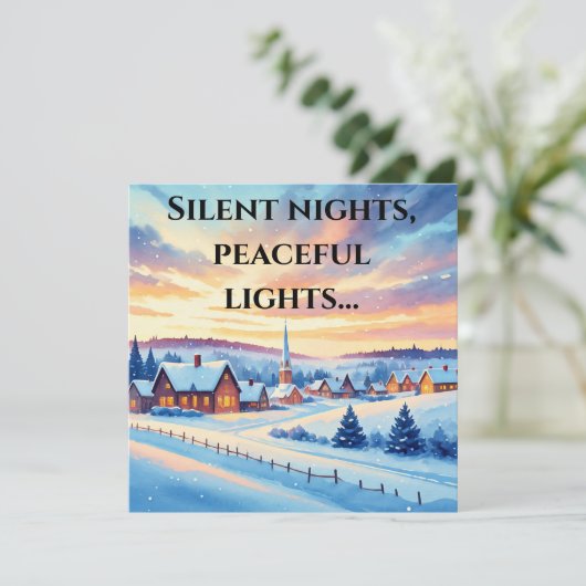 De rustige omhelzing van de winter feestdagenkaart (Staand voorkant)