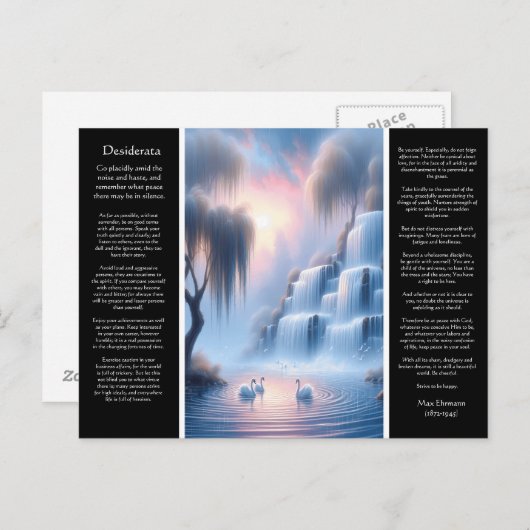 De rustige pasteltinten van Desiderata Waterfall Briefkaart (Voorkant / Achterkant)
