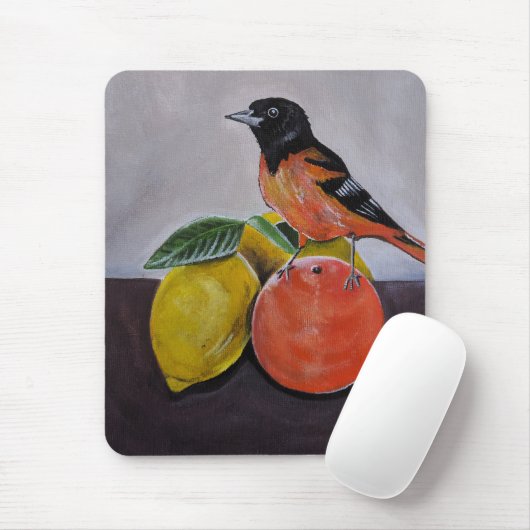 De rustige pose van de Oriole geschilderd door Alf Muismat (Met muis)