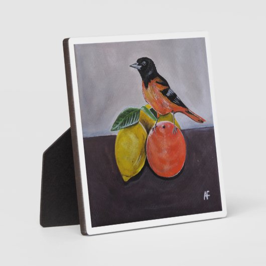De rustige pose van de Oriole Schilderij door Alfr Fotoplaat (Voorkant)