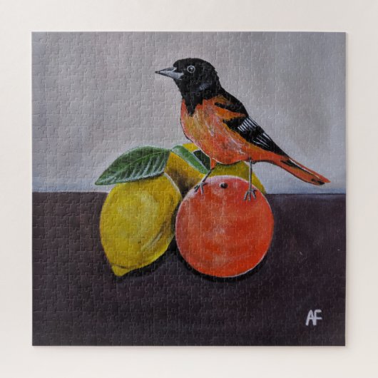 De rustige pose van de Oriole Schilderij van Alfre Legpuzzel (Verticaal)